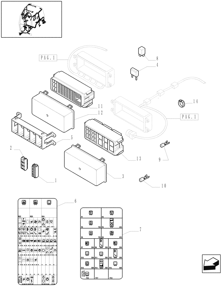 Схема запчастей Case IH MXU115 - (1.91.4[02]) - REAR MAIN CABLE - W/CAB - FUSEBOX & RELATED PARTS (10) - OPERATORS PLATFORM/CAB