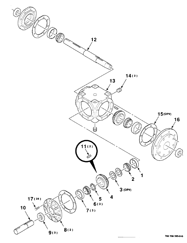 Схема запчастей Case IH 8840 - (2-10) - GEARBOX ASSEMBLY (LEFT) (700706595 GEARBOX ASSEMBLY COMPLETE (58) - ATTACHMENTS/HEADERS