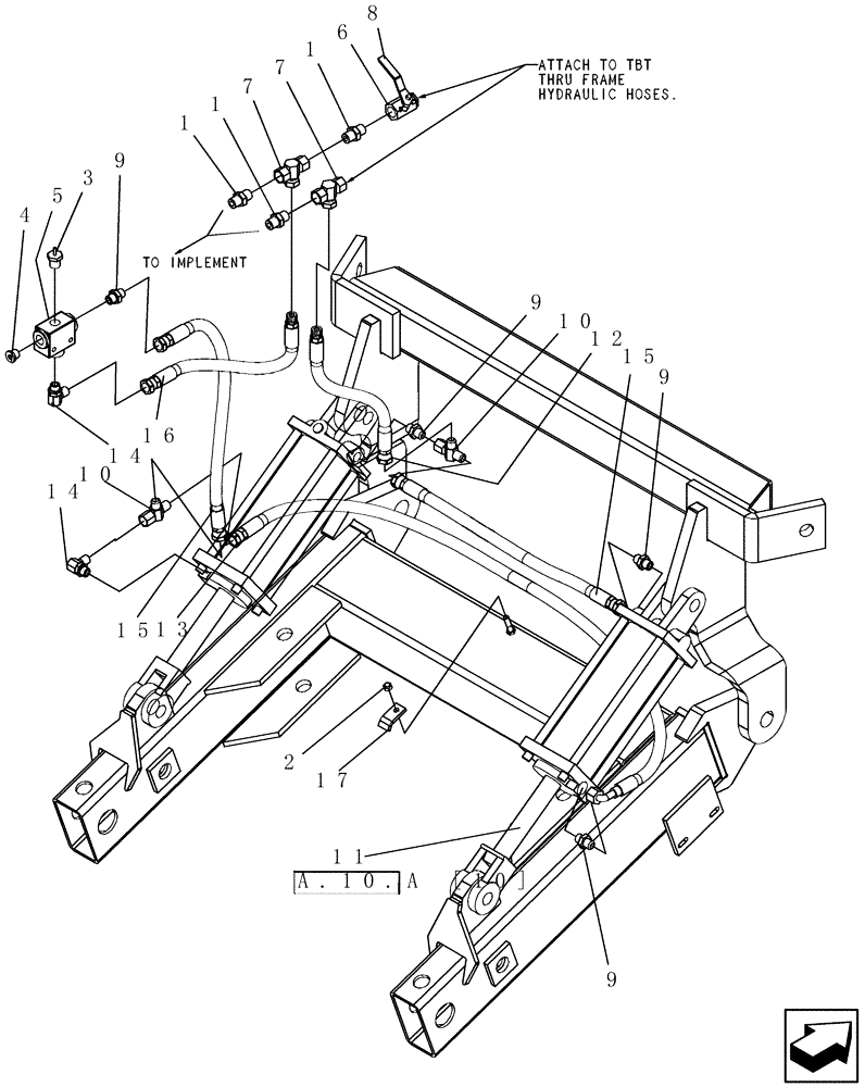 Схема запчастей Case IH ADX2180 - (F.10.D[12]) - HYDRAULICS 3-POINT HITCH F - Frame Positioning