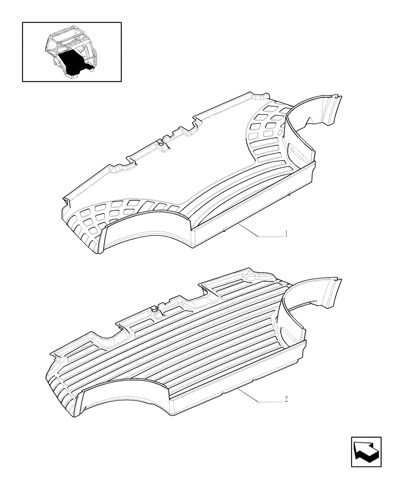 Схема запчастей Case IH MXU110 - (1.93.2[01]) - FRONT MAT (10) - OPERATORS PLATFORM/CAB