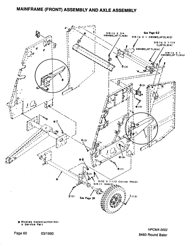 Схема запчастей Case IH 8460 - (060) - MAINFRAME, FRONT, ASSEMBLY AND AXLE ASSEMBLY (12) - MAIN FRAME