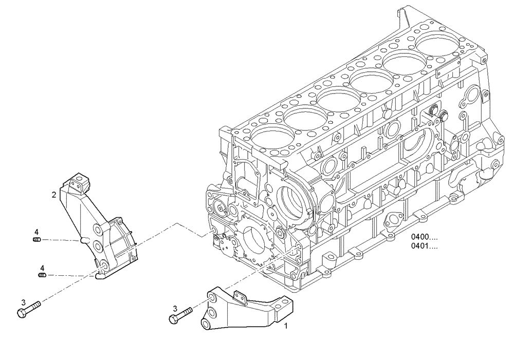 Схема запчастей Case IH F3AE0684P E905 - (0443.006) - FRONT ENGINE MOUNTING 