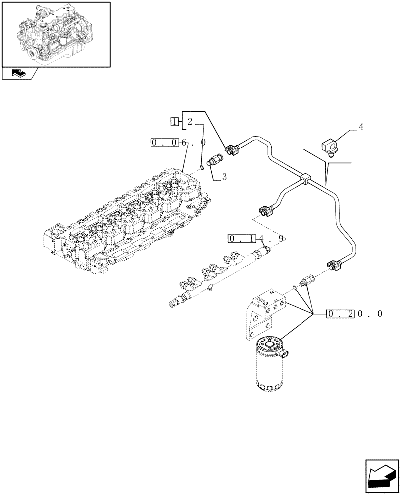 Схема запчастей Case IH F4HE9687G J101 - (0.20.4) - INJECTION EQUIPMENT - PIPING (2855335) 