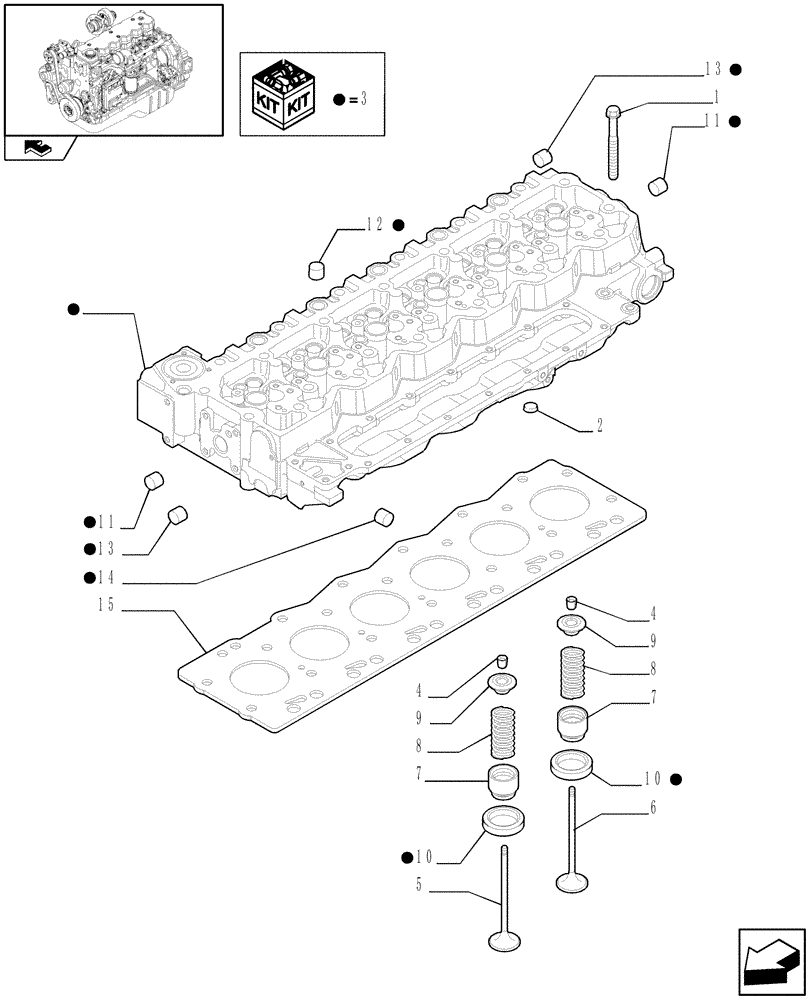 Схема запчастей Case IH F4HE9684D J103 - (10.101.01) - CYLINDER HEAD (2855306) 