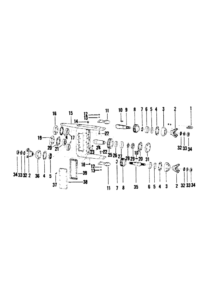 Схема запчастей Case IH STEIGER - (04-37) - TRANSFER CASE - 14-001, USED ON EARLY SERIES I WC & SWC (04) - Drive Train