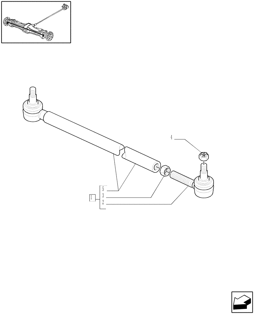 Схема запчастей Case IH JX90 - (1.40.10/04) - 4WD FRONT AXLE - TIE-ROD - FOR HIGH CLEARANCE VERSION (04) - FRONT AXLE & STEERING