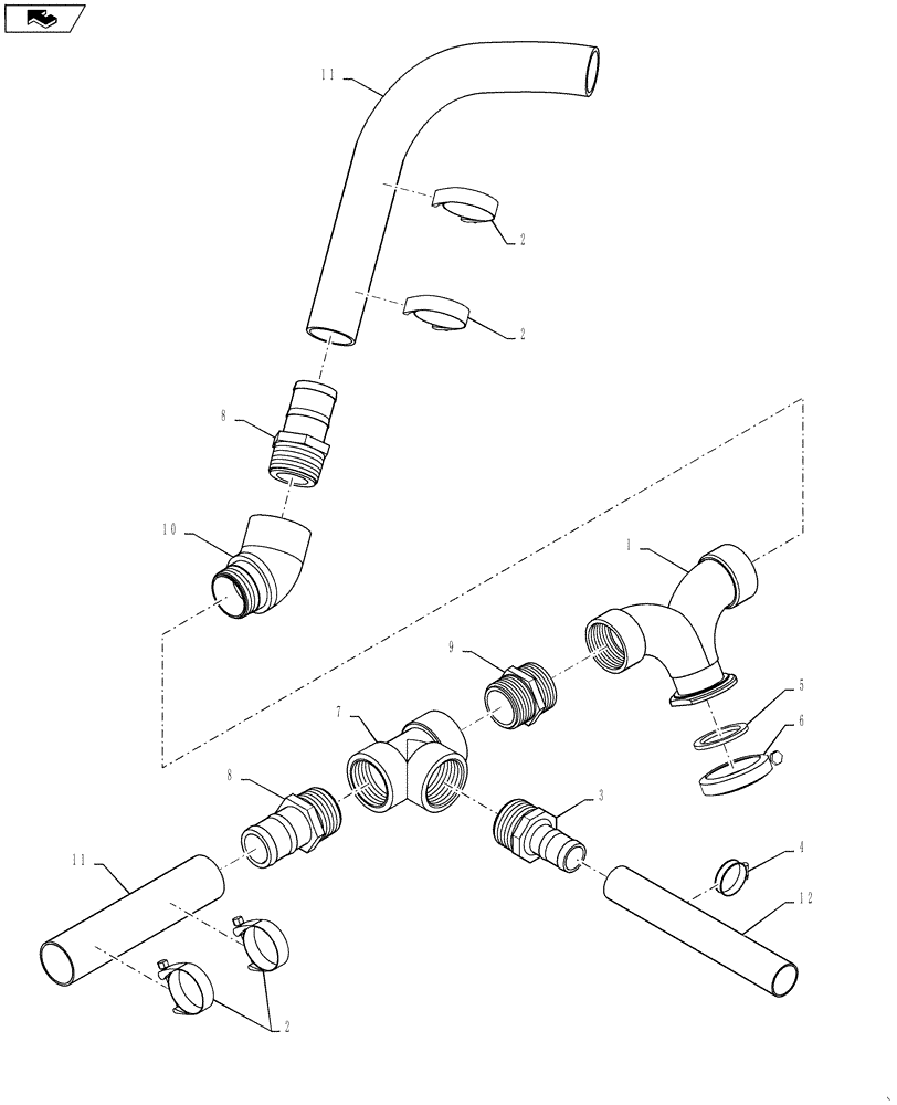 Схема запчастей Case IH 3330 - (75.120.20) - PUMP PLUMBING (75) - SOIL PREPARATION