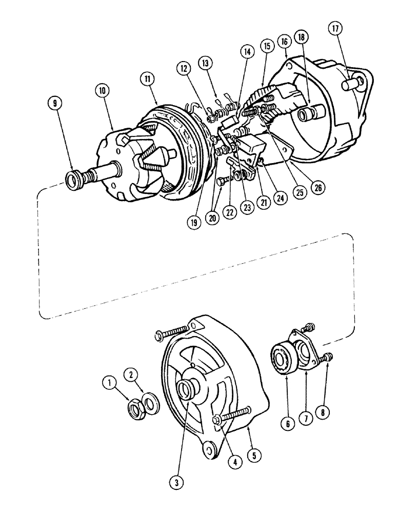 Схема запчастей Case IH 1490 - (S03-1) - K956425 ALTERNATOR, LOW PROFILE, AC DELCO 7982992 (06) - ELECTRICAL SYSTEMS