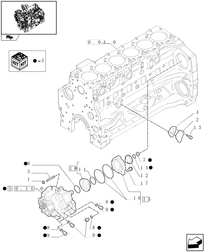 Схема запчастей Case IH PUMA 195 - (0.14.0[01]) - INJECTION PUMP (01) - ENGINE