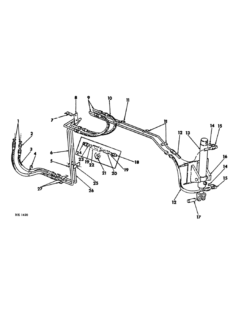 Схема запчастей Case IH 1550 - (B-16) - BUCKET CONTROL HYDRAULIC SYSTEM 