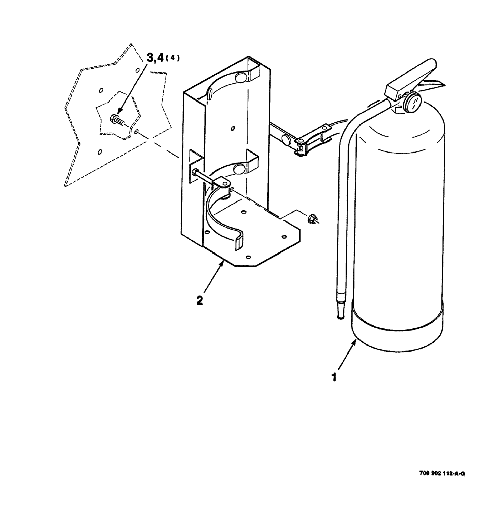 Схема запчастей Case IH 8420 - (09-08) - FIRE EXTINGUISHER KIT Decals & Attachments