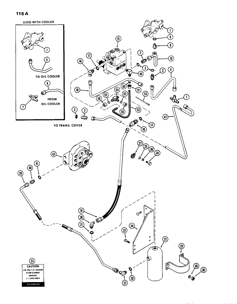 Схема запчастей Case IH 770 - (115A) - HYDROSTATIC STEERING SYSTEM, WITH POWER BRAKES, POWER SHIFT, USED PRIOR TO TRAC. SER. NO. 8675001 (05) - STEERING