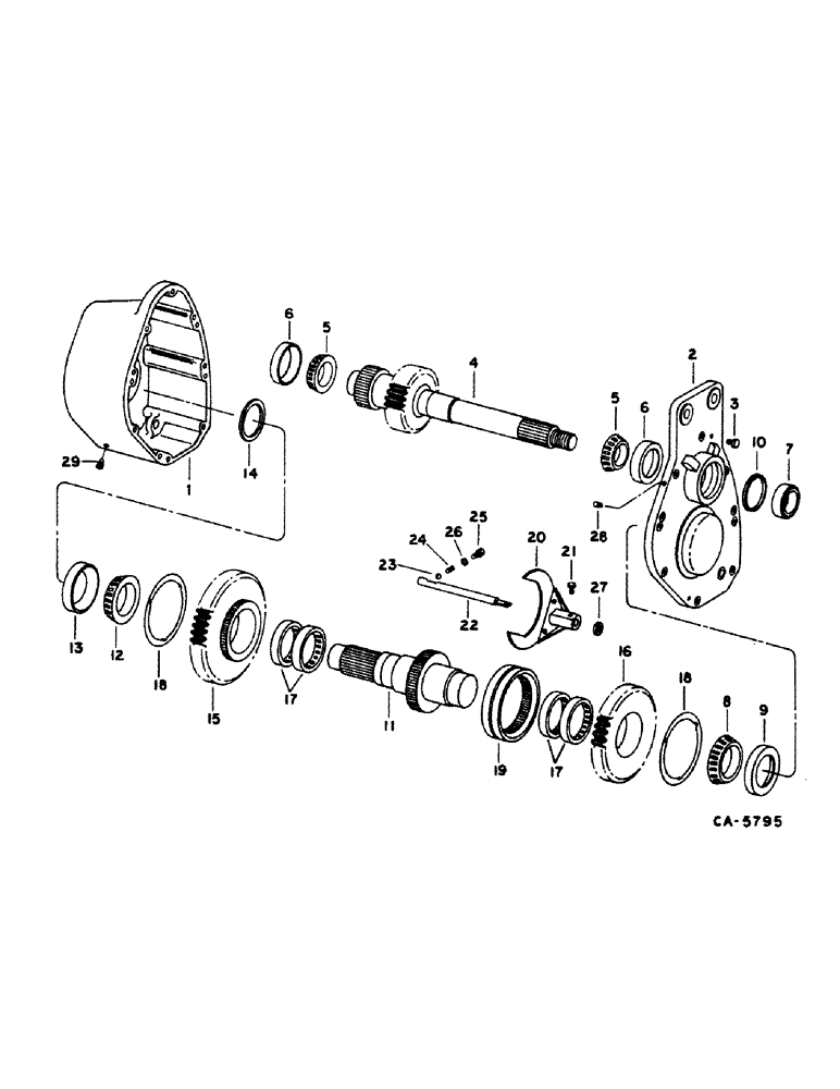 Схема запчастей Case IH 1420 - (21-07) - THRESHING ROTOR AND CONCAVES, ROTOR DRIVE GEAR CASE (14) - THRESHING