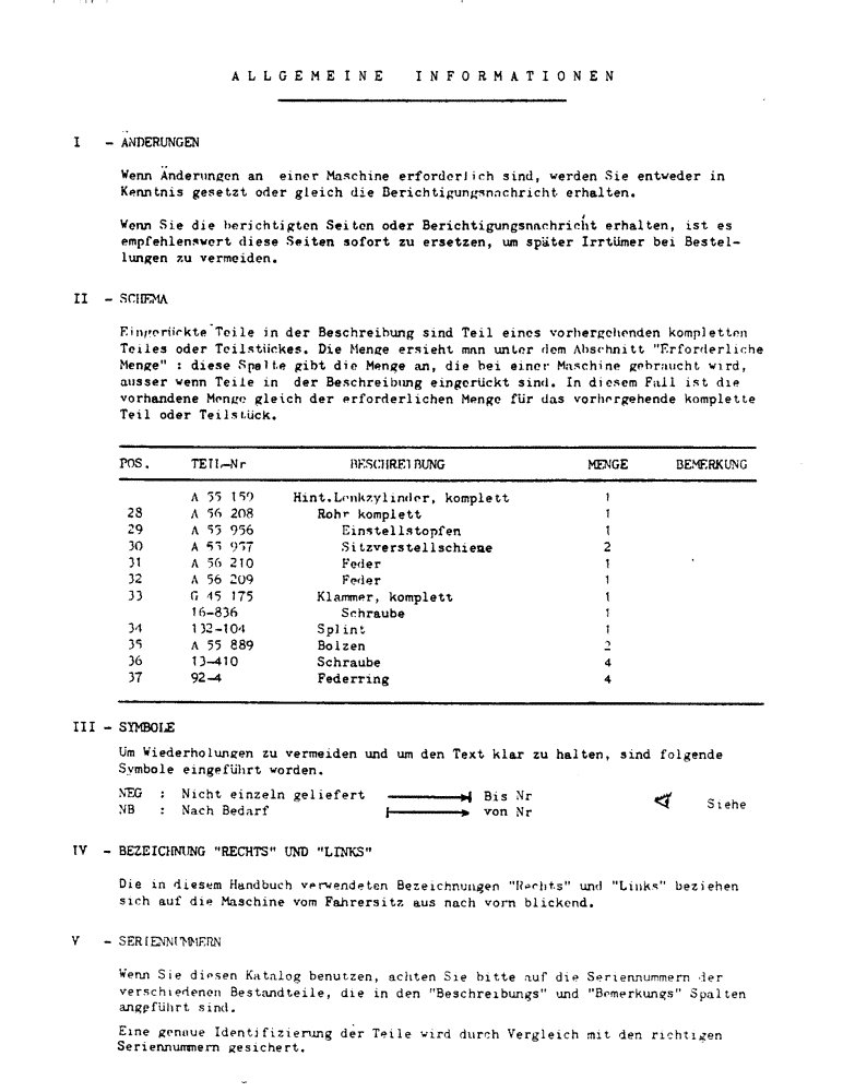 Схема запчастей Case IH 1529 - (001-5) - ALLGEMEINE INFORMATIONEN (05) - SERVICE & MAINTENANCE