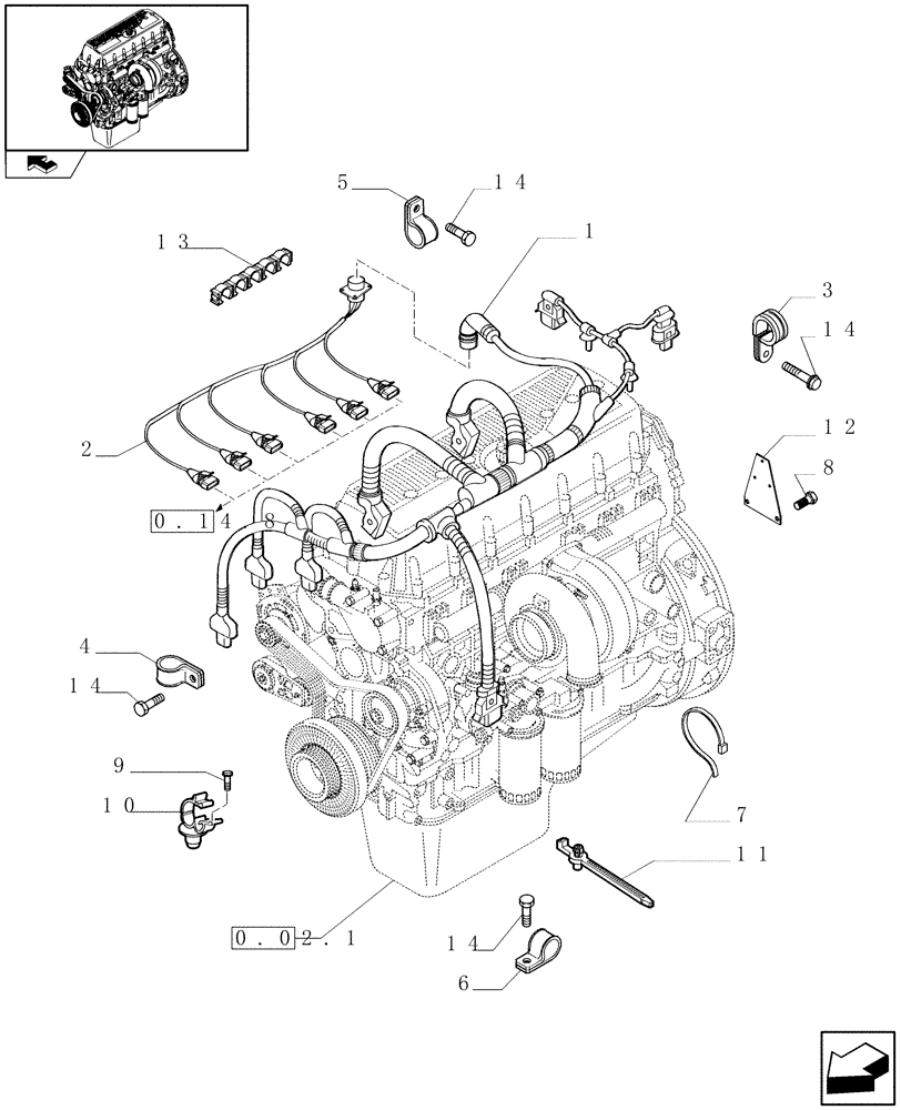 Схема запчастей Case IH F3AE0684P E909 - (0.17.3) - MOTOR ELECTRIC INSTALLATION (504139410) 