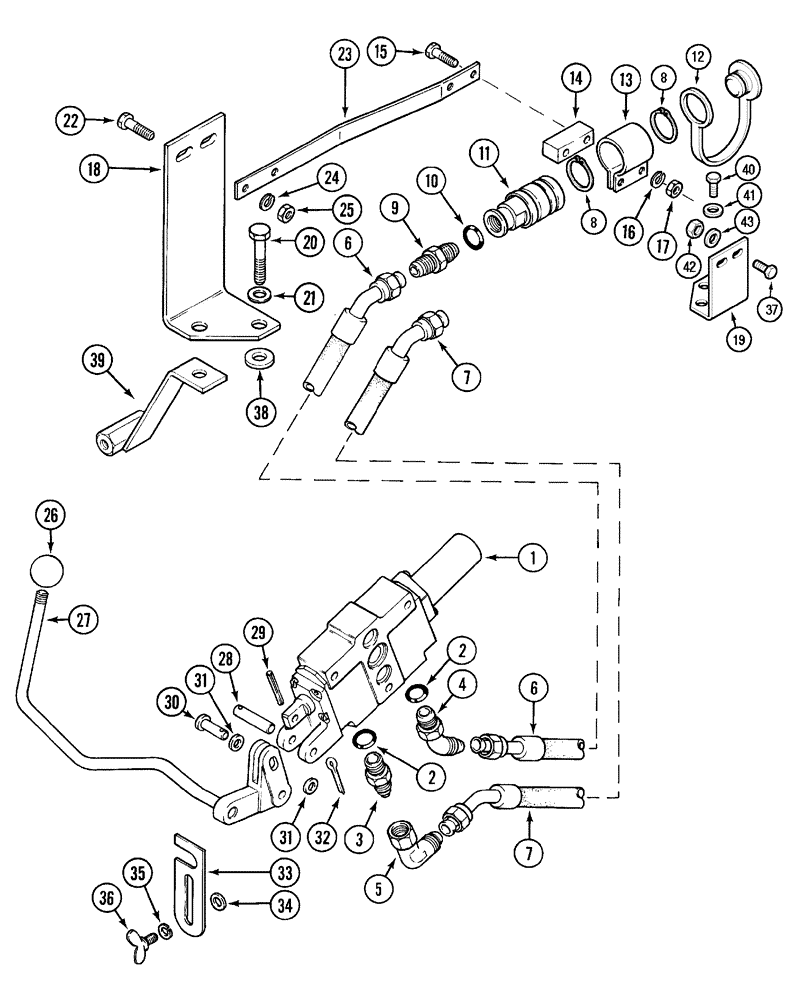 Схема запчастей Case IH C60 - (08-14) - AUXILIARY VALVES (08) - HYDRAULICS