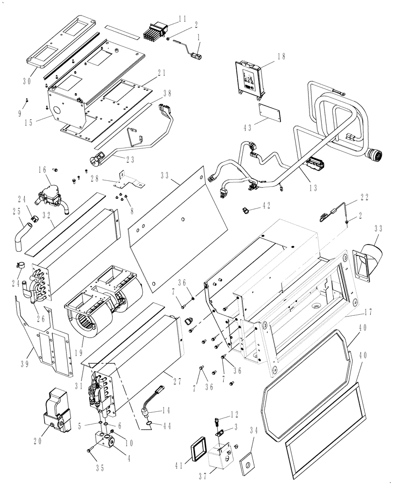 Схема запчастей Case IH AFX8010 - (E.40.D.92[3]) - AIRCO UNIT, ATC - PIN HAJ106401 AND AFTER E - Body and Structure