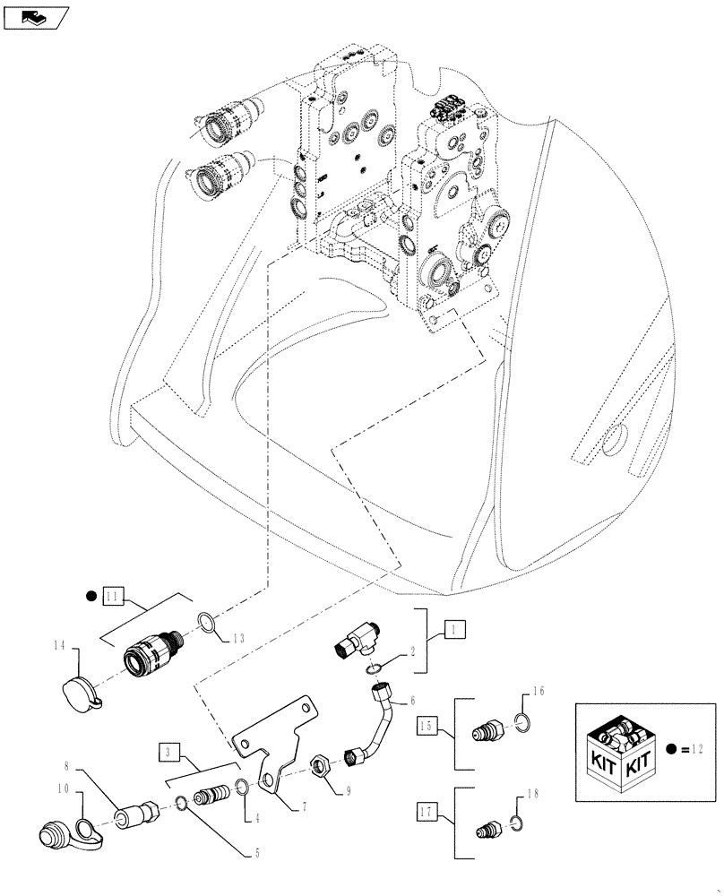 Схема запчастей Case IH QUADTRAC 500 - (35.204.20) - LOW PRESSURE RETURN (35) - HYDRAULIC SYSTEMS