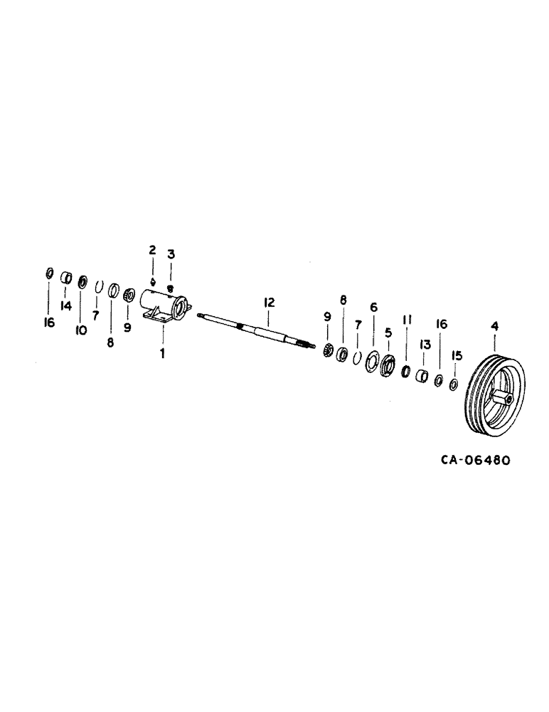 Схема запчастей Case IH 1460 - (07-20) - DRIVE TRAIN, JACKSHAFT BEARING BLOCK, FOR USE WITH DISCHARGE BEATER Drive Train