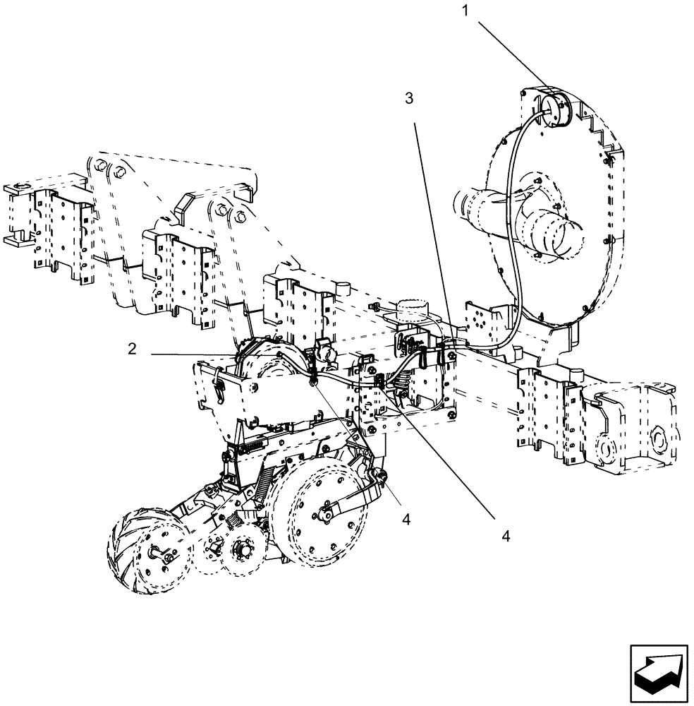 Схема запчастей Case IH 1250 - (39.110.12) - FRAME - VACUUM SYSTEM, ANALOG VACUUM GAUGE (39) - FRAMES AND BALLASTING