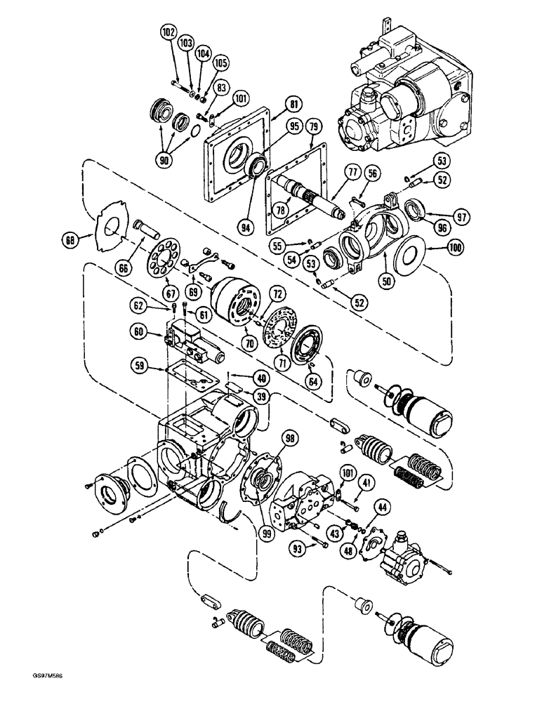 Схема запчастей Case IH 1660 - (6-30) - HYDROSTATIC PUMP, RICE COMBINE, PRIOR TO P.I.N. JJC0041567 (CONTD) (03) - POWER TRAIN