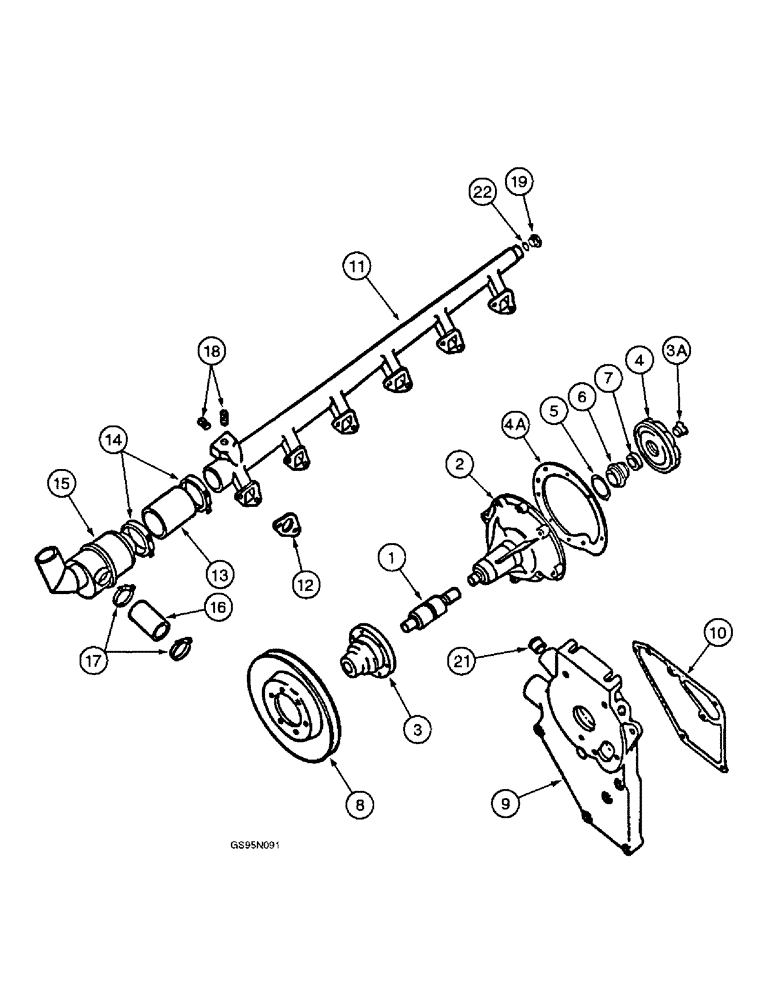 Схема запчастей Case IH D-310 - (5-126) - THERMOSTAT AND WATER PUMP, 706 AND 756 TRACTORS WITH ENGINE NUMBERS PRIOR TO 52-P-728 