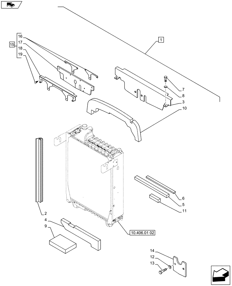 Схема запчастей Case IH PUMA 170 - (88.035.08[05]) - DIA KIT - FRONT HPL FOR ELECTRONIC REMOTES WITH PTO, LESS AUX. COUPLERS - RADIATOR DUCT AND SEALS (88) - ACCESSORIES