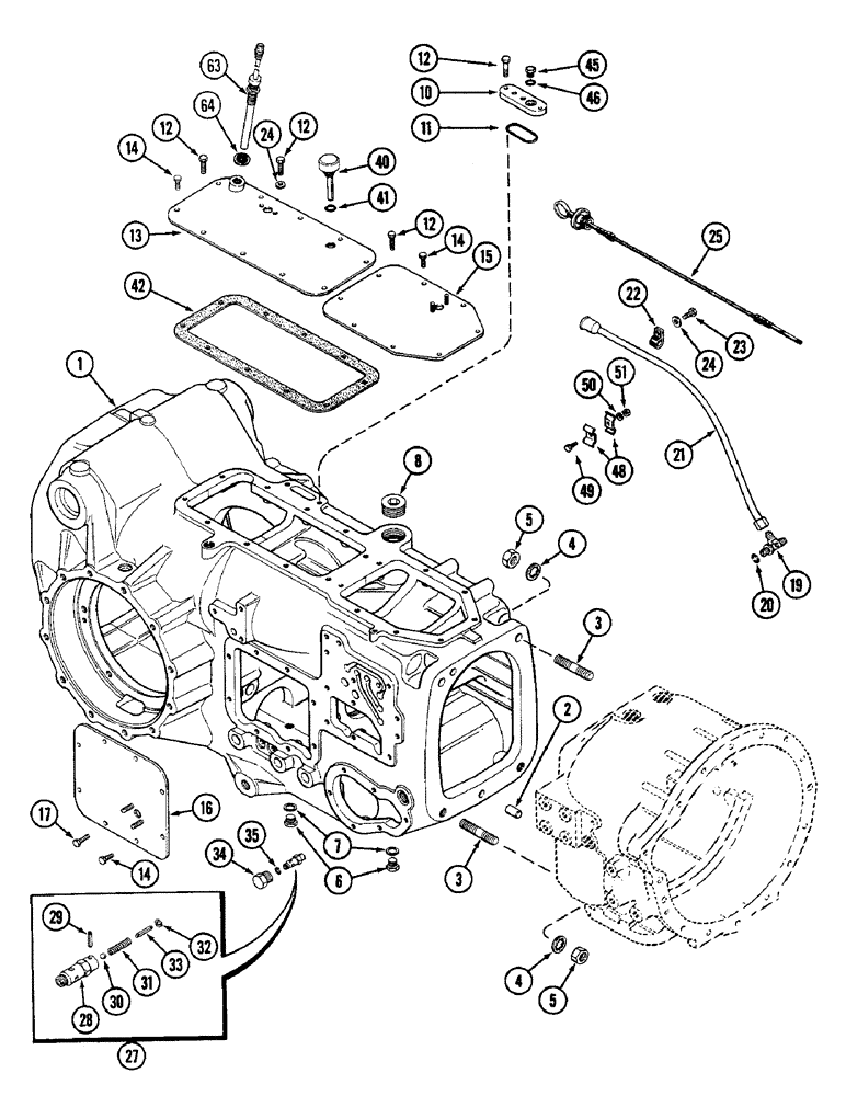 Схема запчастей Case IH 2096 - (6-150) - POWER SHIFT TRANSMISSION, TRANSMISSION HOUSING (06) - POWER TRAIN