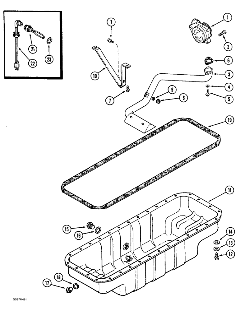 Схема запчастей Case IH 1660 - (2-58) - OIL PUMP AND OIL PAN, 6T-830 ENGINE (01) - ENGINE