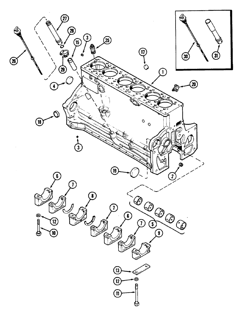 Схема запчастей Case IH 2290 - (2-038) - CYLINDER BLOCK, 504BDT DIESEL ENGINE (02) - ENGINE