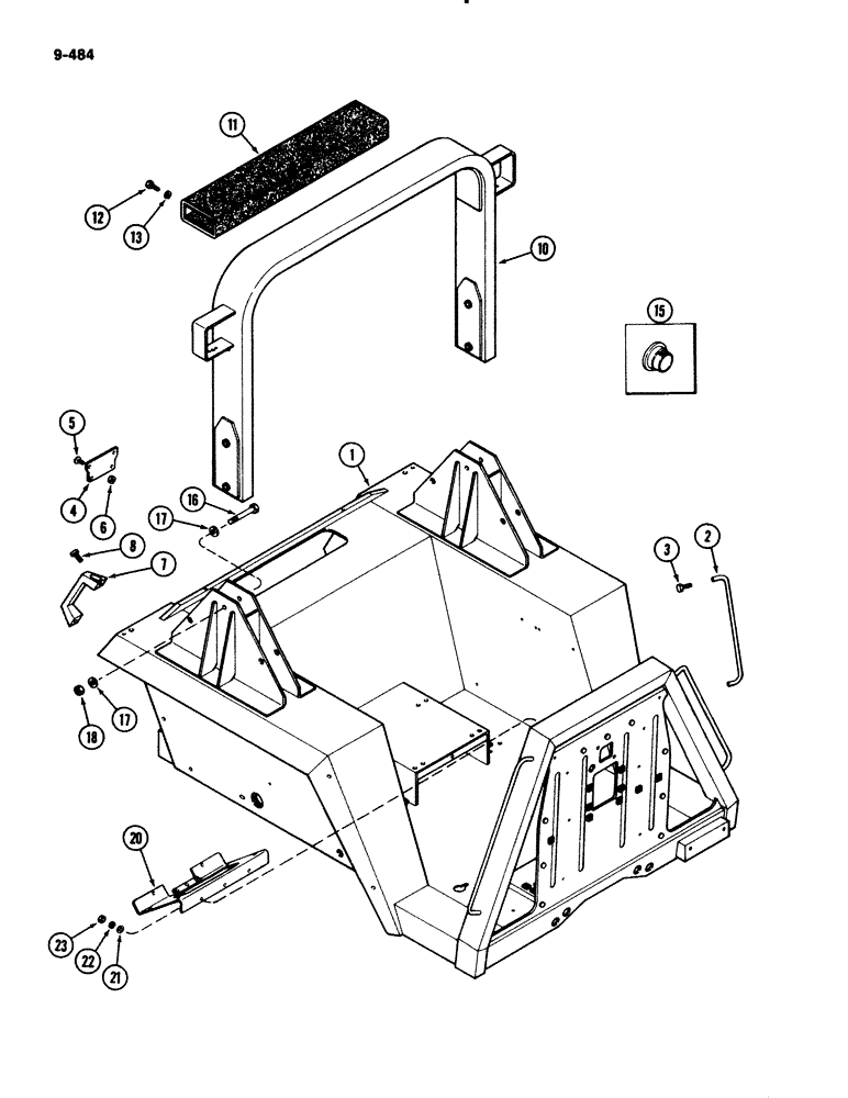 Схема запчастей Case IH 2294 - (9-484) - PLATFORM WITH FENDERS AND ROLLBAR, 2 POST ROPS WITHOUT CAB (09) - CHASSIS/ATTACHMENTS