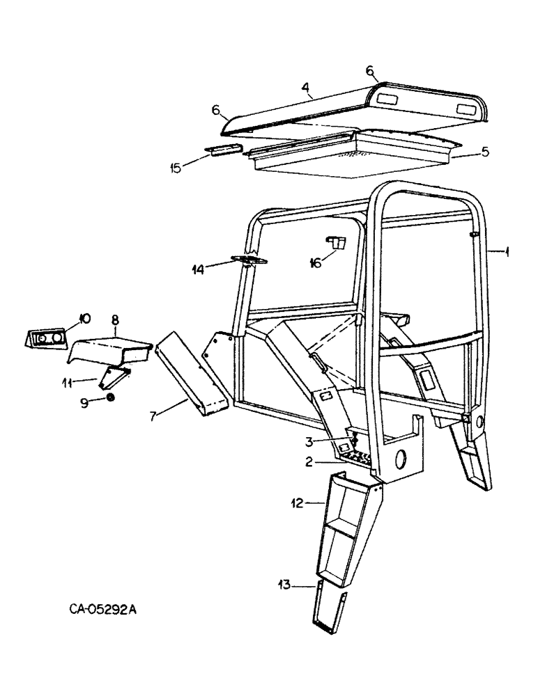 Схема запчастей Case IH 1586 - (13-12) - SUPERSTRUCTURE, ROLL OVER PROTECTIVE FRAME (05) - SUPERSTRUCTURE