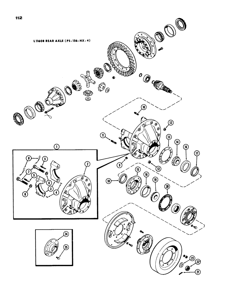 Схема запчастей Case IH 1200 - (112) - L11608 REAR AXLE DIFFERENTIAL (06) - POWER TRAIN