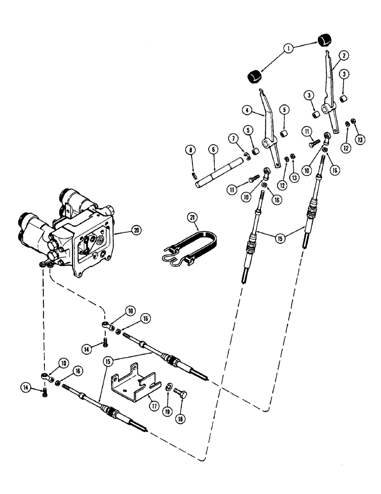 Схема запчастей Case IH 2870 - (270) - REMOTE HYDRAULIC CONTROLS, WITH SINGLE DUAL CONTROL VALVE (08) - HYDRAULICS