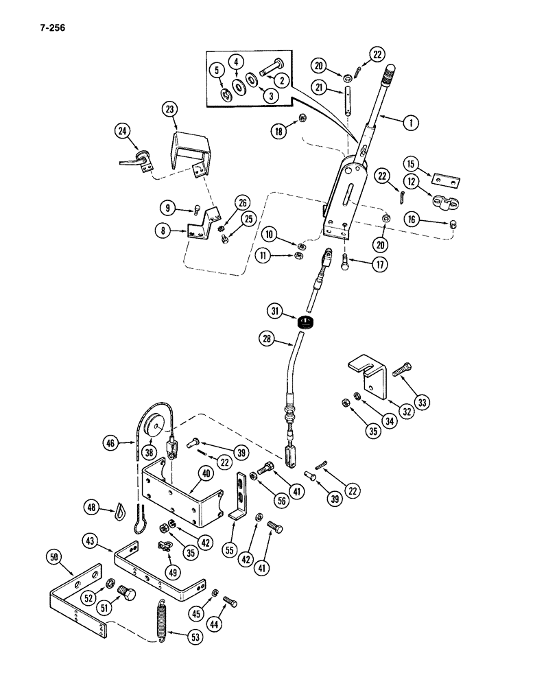 Схема запчастей Case IH 4994 - (7-256) - PARK BRAKE CONTROL (07) - BRAKES