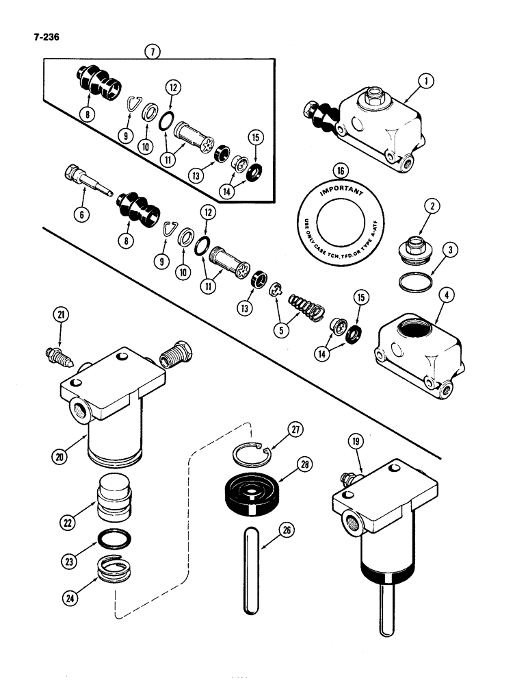 Схема запчастей Case IH 4490 - (7-236) - BRAKE MASTER CYLINDER (07) - BRAKES