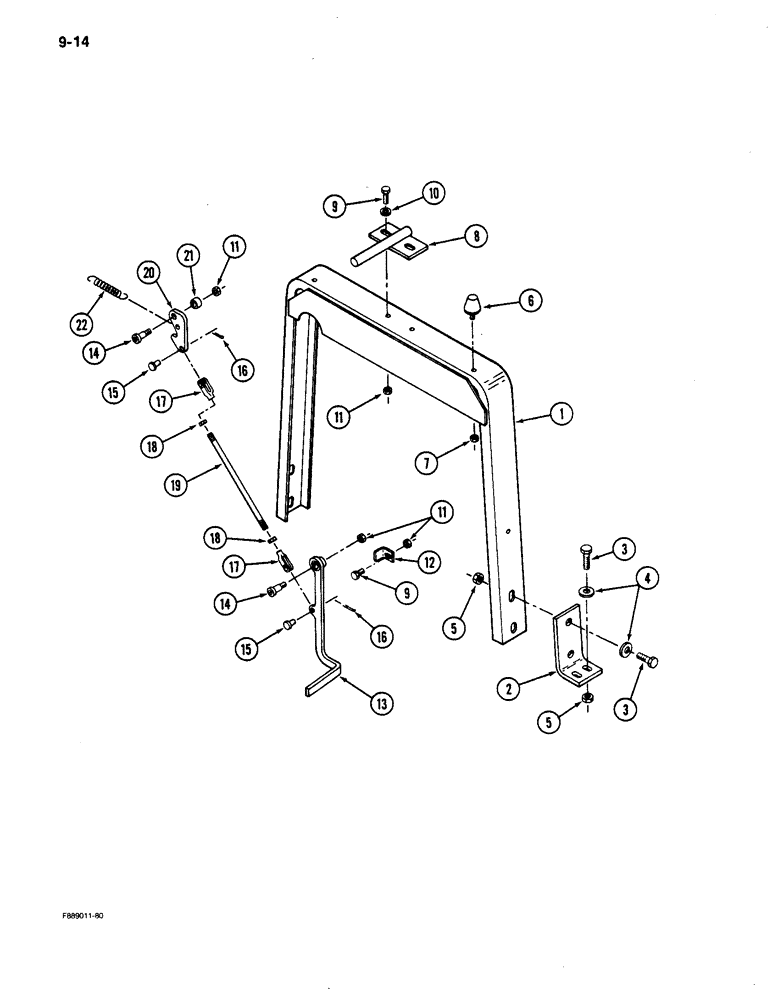 Схема запчастей Case IH 9150 - (9-14) - HOOD SUPPORT (09) - CHASSIS/ATTACHMENTS