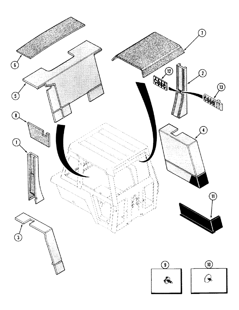 Схема запчастей Case IH 2394 - (9-118) - CAB, ACOUSTICAL COVERS (09) - CHASSIS/ATTACHMENTS