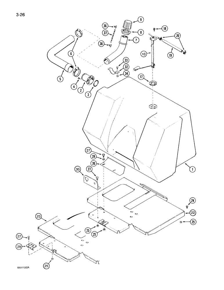 Схема запчастей Case IH 7140 - (3-026) - MAIN FUEL TANK (03) - FUEL SYSTEM