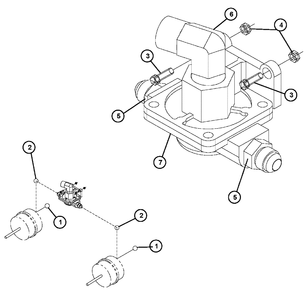 Схема запчастей Case IH TITAN 4520 - (07-006) - QUICK RELEASE, FRONT BRAKE Pneumatics