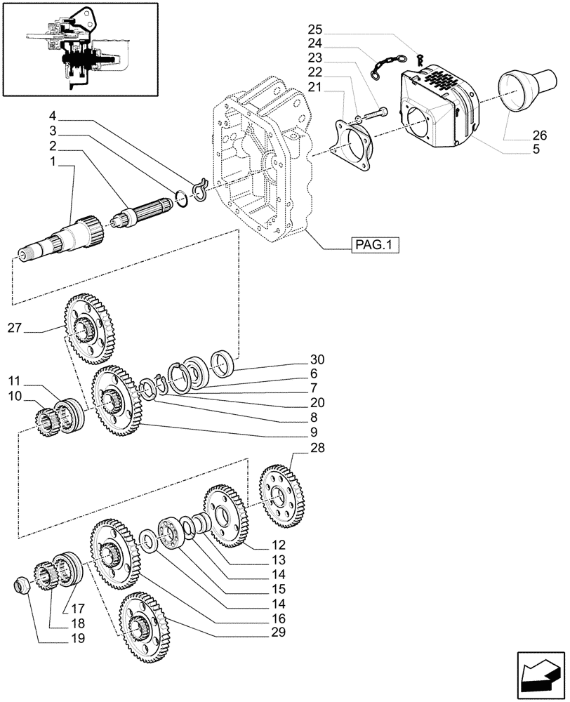 Схема запчастей Case IH MAXXUM 130 - (1.80.1/03[02]) - POWER TAKE-OFF 540/750/1000 RPM - GUARD, GEARS AND SHAFT (VAR.330801) (07) - HYDRAULIC SYSTEM