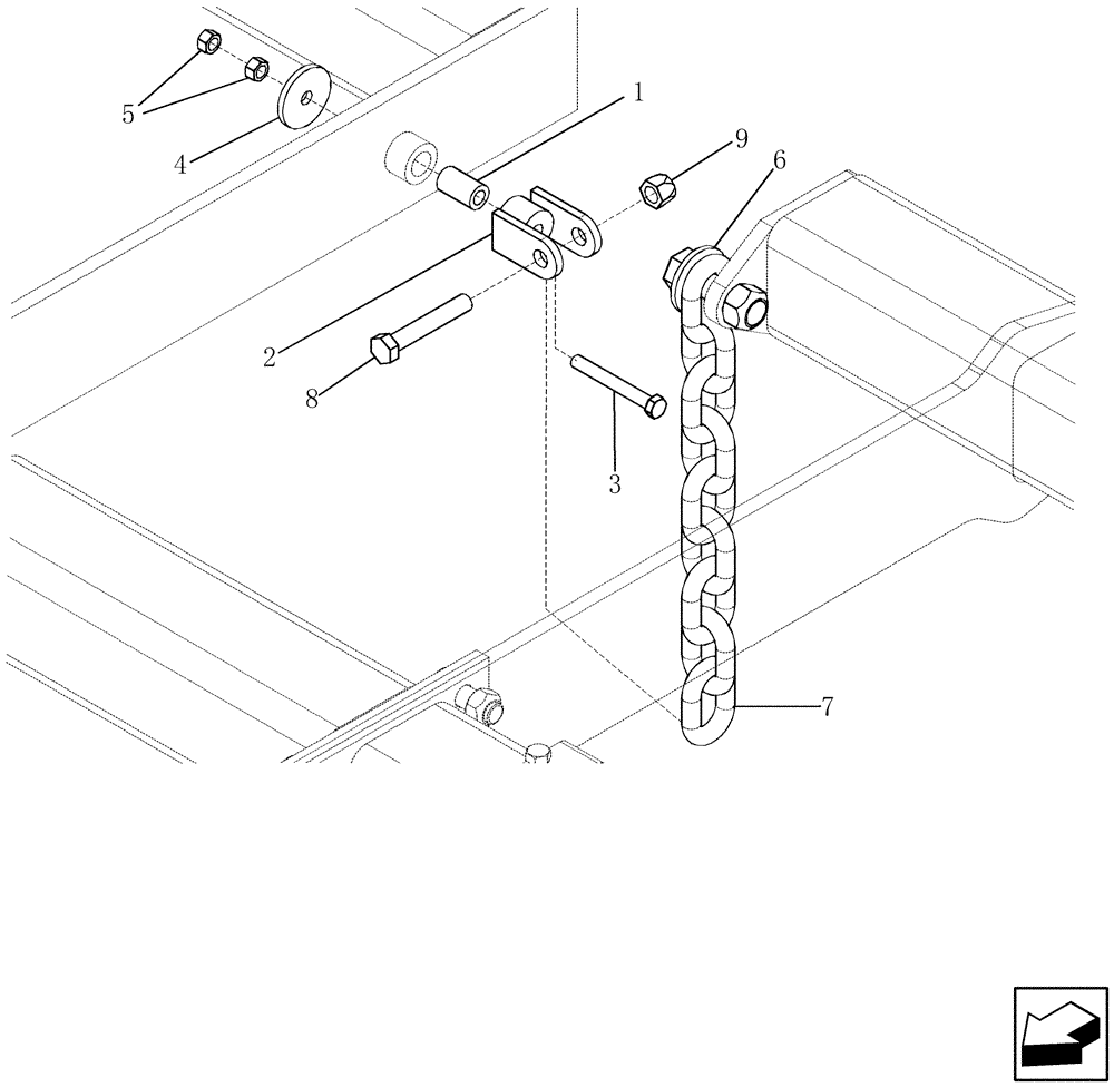 Схема запчастей Case IH ATX700 - (01.181.1) - WING FRAME CHAIN BREAKAWAY KIT (12) - FRAME