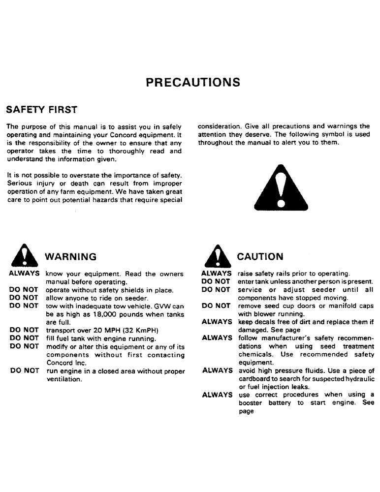 Схема запчастей Case IH AS1002 - (03) - PRECAUTIONS (05) - SERVICE & MAINTENANCE