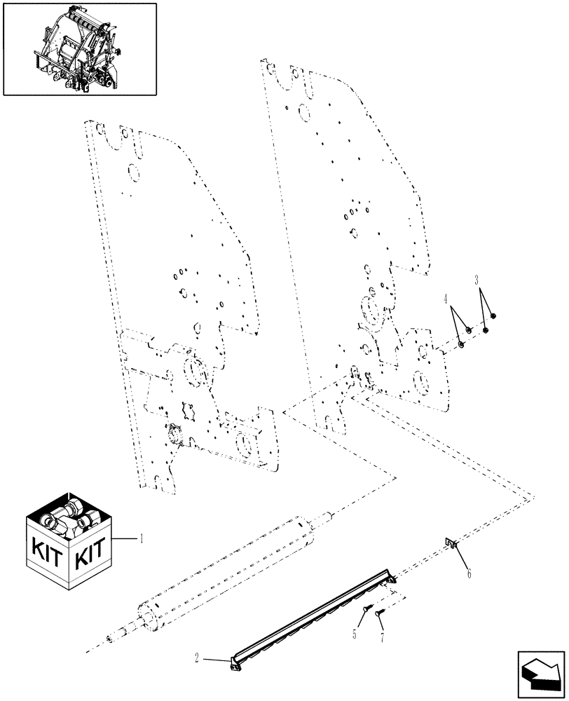 Схема запчастей Case IH RB454 - (18.65) - DIA KIT, STARTER ROLL RAKE (18) - ACCESSORIES