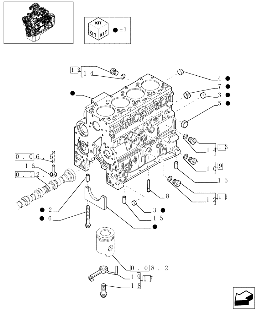 Схема запчастей Case IH F4GE0484C D601 - (0.04.0[01]) - CRANKCASE (504051768) 