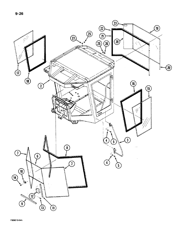 Схема запчастей Case IH 9270 - (9-26) - CAB AND WINDOWS (09) - CHASSIS/ATTACHMENTS