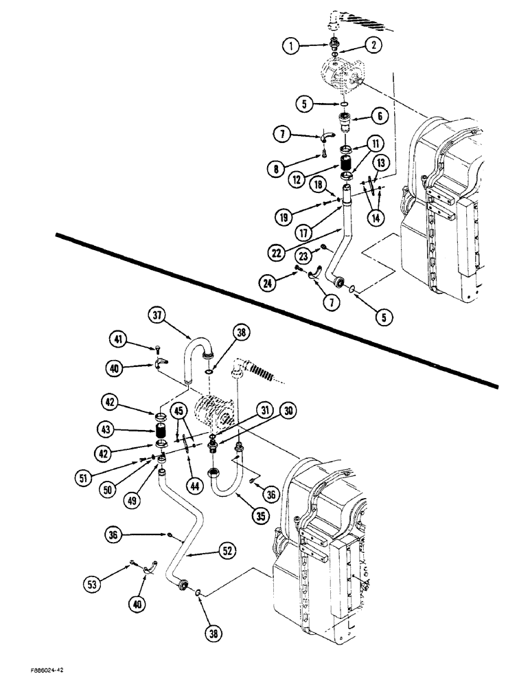 Схема запчастей Case IH STEIGER - (6-48) - TRANSMISSION LUBRICATION, TRANSMISSION TO PUMP, WITHOUT PTO SYSTEM (06) - POWER TRAIN