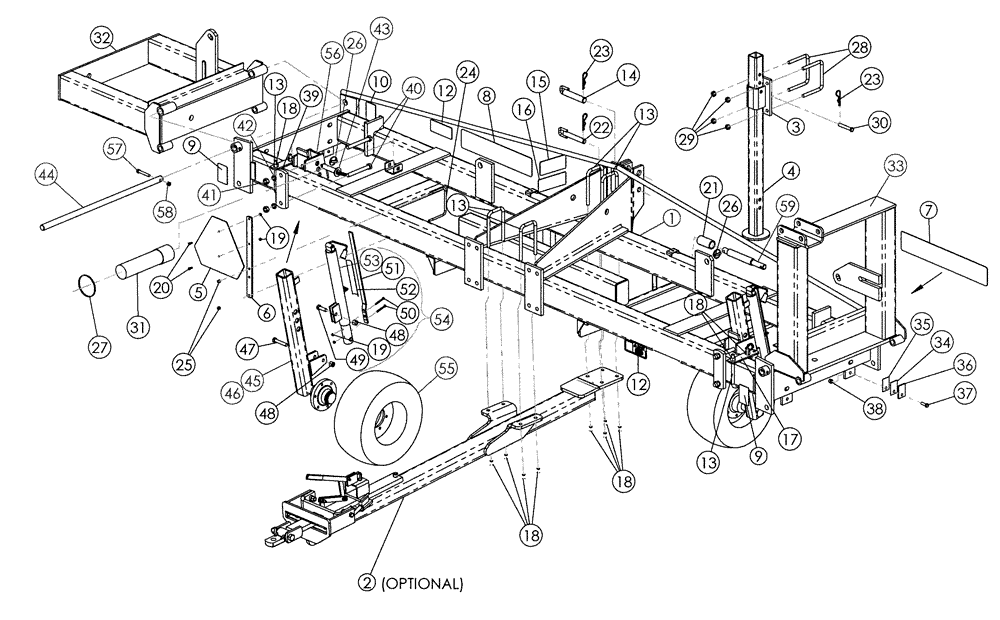 Схема запчастей Case IH 5310 - (39.100.01) - MAIN FRAME (09) - CHASSIS/ATTACHMENTS