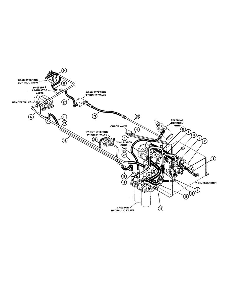 Схема запчастей Case IH 4994 - (1-05) - PICTORIAL INDEX, TRACTOR HYDRAULICS, PRIOR TO P.I.N. 8865846 (00) - PICTORIAL INDEX