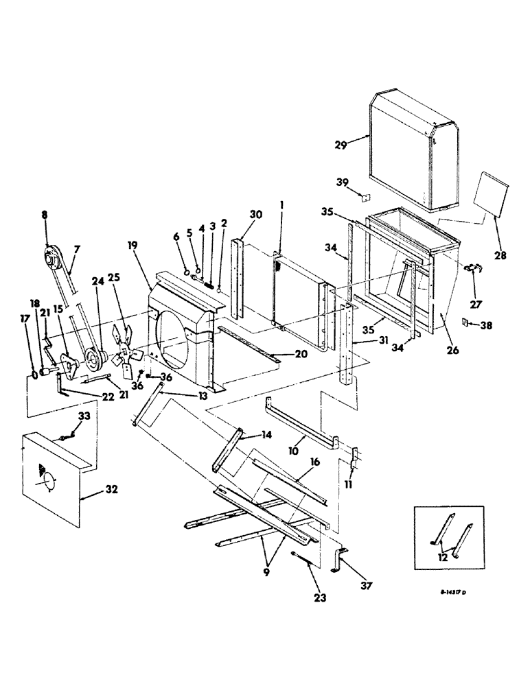 Схема запчастей Case IH 403 - (155) - OIL COOLER, FAN, FRAME, SCREEN AND SHROUD, FOR HYDROSTATIC GROUND DRIVE (35) - HYDRAULIC SYSTEMS